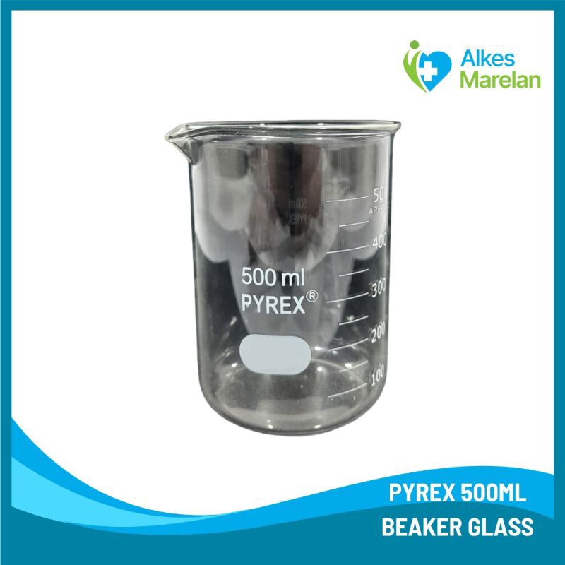 PYREX - Beaker Glass Pyrex 500 ml / Beaker Low Form / Gelas Kimia Pyrex 500ml