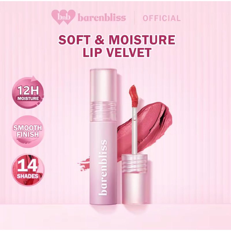 BNB BARENBLISS CHERRY MAKES CHEERFUL LIP VELVET KOREA LIPCREAM 24H MOISTURIZING 02 ROSEWOOD DREAM