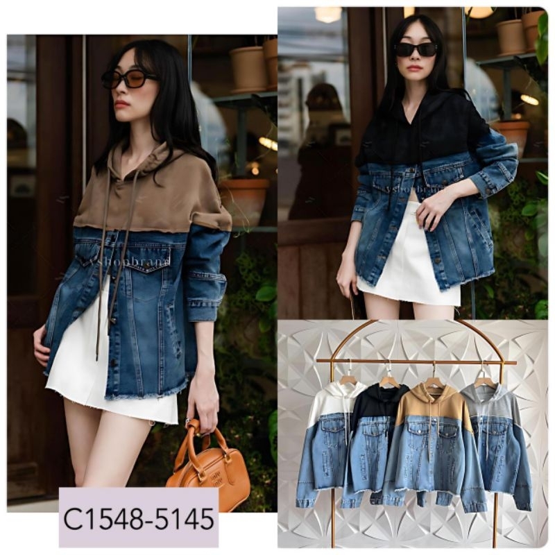 Kemeja hoodie vshop Kemeja Jeans Kombinasi