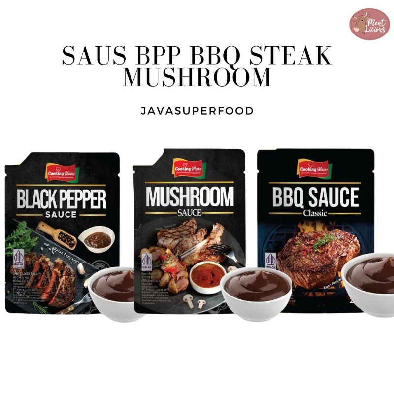 SAUS Cooking Master (Barbeque, Blackpepper, Mushroom, Steak) Saus Steak / Jamur / Lada hitam Java Su