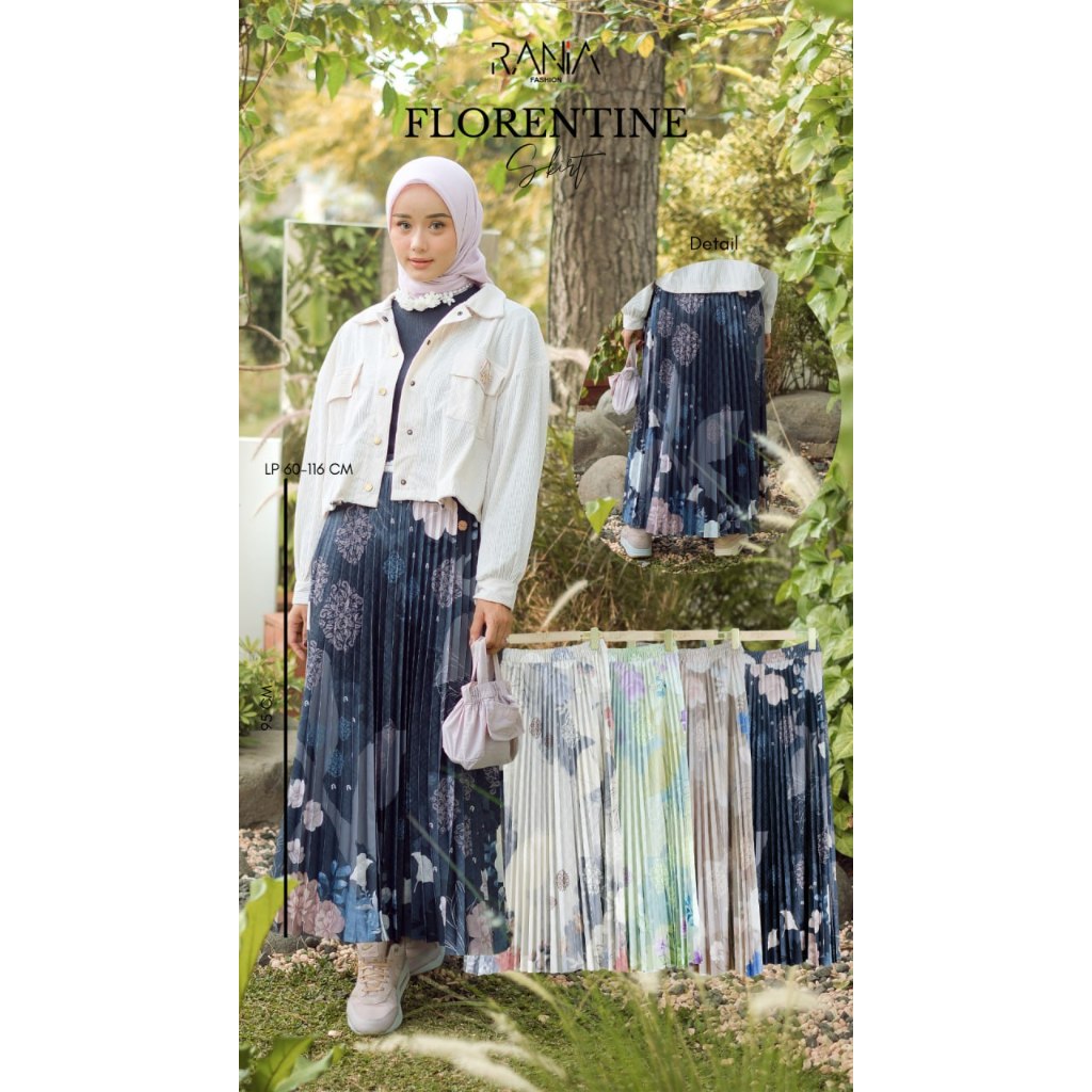 Rok Plisket Premium Motif Florentine By Rania Fashion
