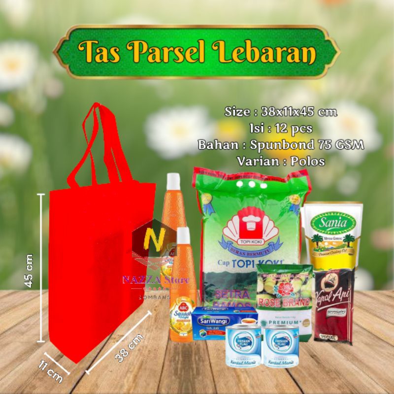 

Tas Parcel Parsel Spunbond Press Polos PREMIUM TEBAL isi 12 pcs