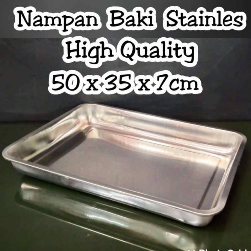 Nampan Baki Stainless Steel High Quality 50 x 35 x 7cm Tebal