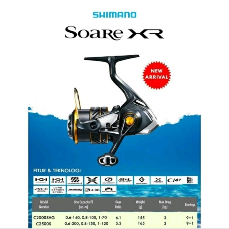 reel shimano soare xr C2500S C2000SHG terbaru spinning reel shallow spool