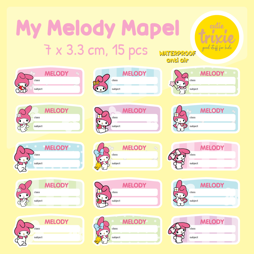 

Sticker Label Buku Mata Pelajaran Mapel My Melody