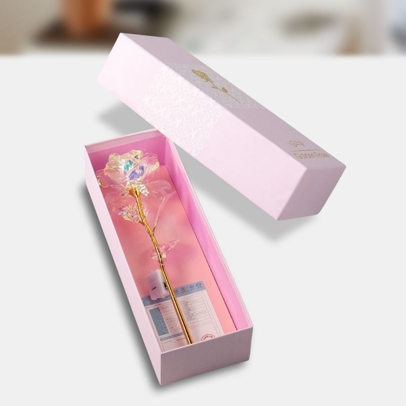 Bunga Mawar Dekorasi Gold Foil Rose Artificial Flower
