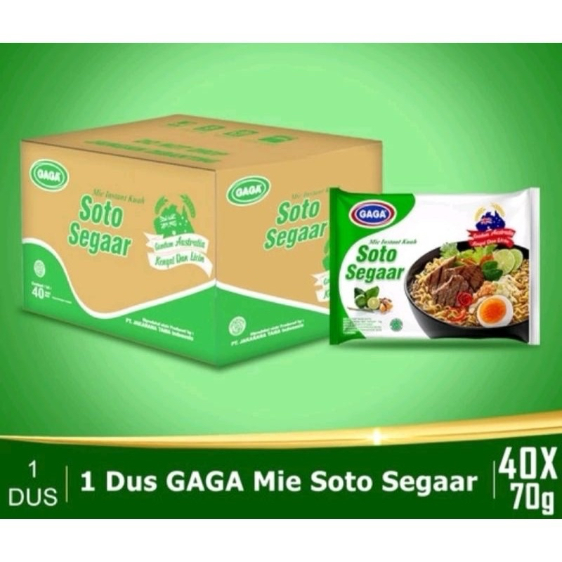 

Mie Gaga Soto Segaar 70g ( satu dus isi 40 bungkus )