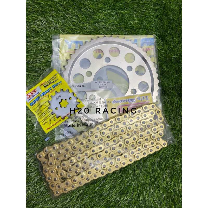 Gear Set Original SSS 428H/415H Honda Cb150R Led New/Cbr150r New Lubang Baut 6 Panjang Rantai 130L m