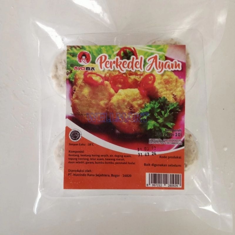 

Ayoma Perkedel Ayam 300g Isi 10 Pcs Perkedel Daging Ayam Frozen Halal