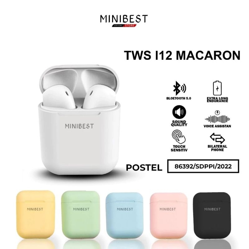 headset bluetooth macaron minibest