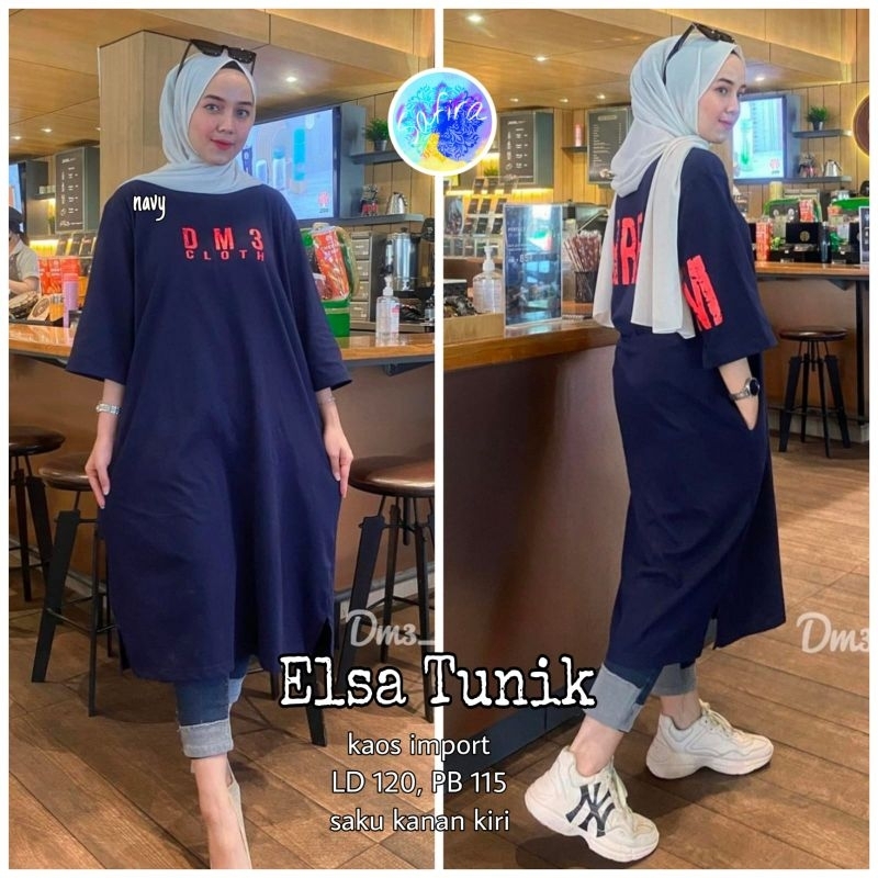 COD 27 NEW | ELSA TUNIK//PRADAA TUNIK//GUCI TUNIK ORI LABEL SAFIRA tunik premium bahan combadd ori m