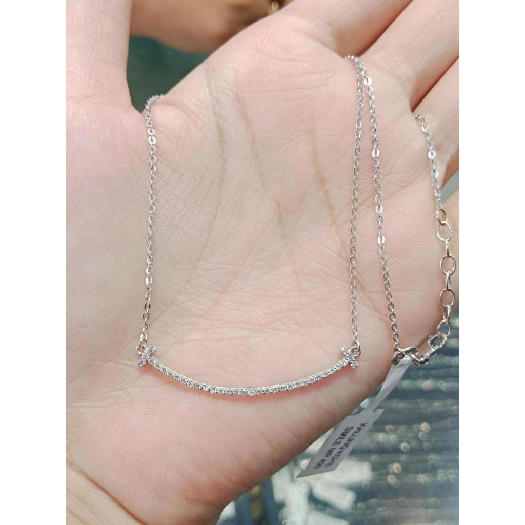Kalung Smile Emas Putih 375 / 420