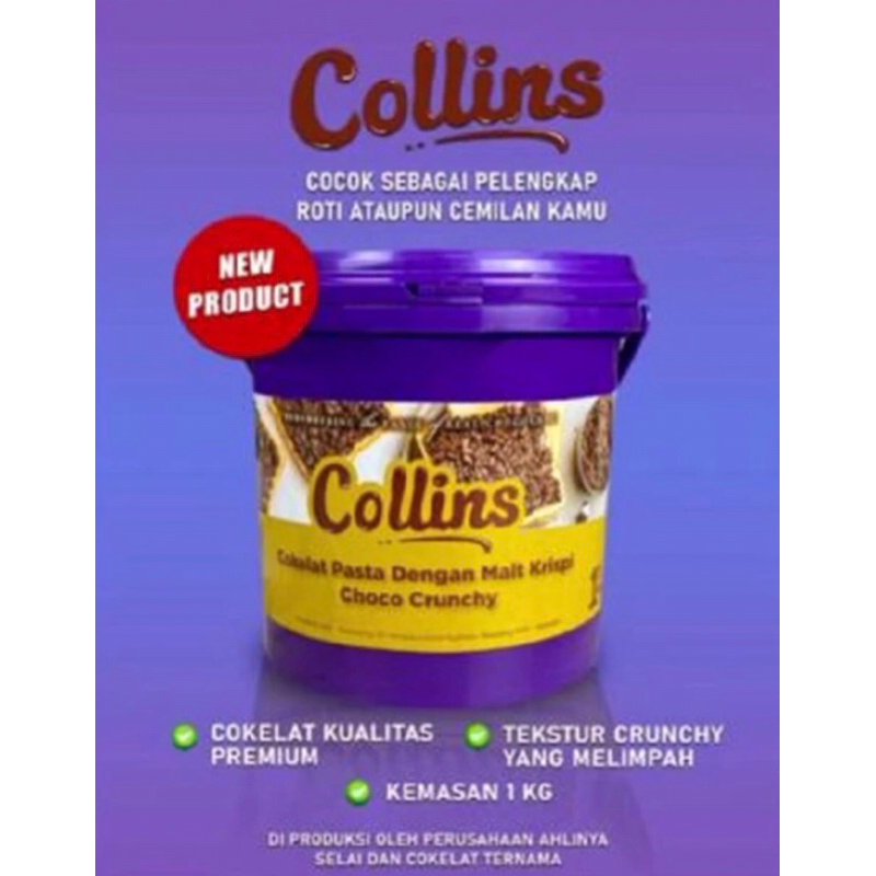 

COLLINS CHOCO | CRUNCHY 1 KG |COKELAT PASTA | DENGAN MALT KRISPI 1 KG | COLLINS | COLLINS CHOCOLATE | COLLINS RASA COKELAT | SELAI ROTI | SELAI COKELAT | COLLINS