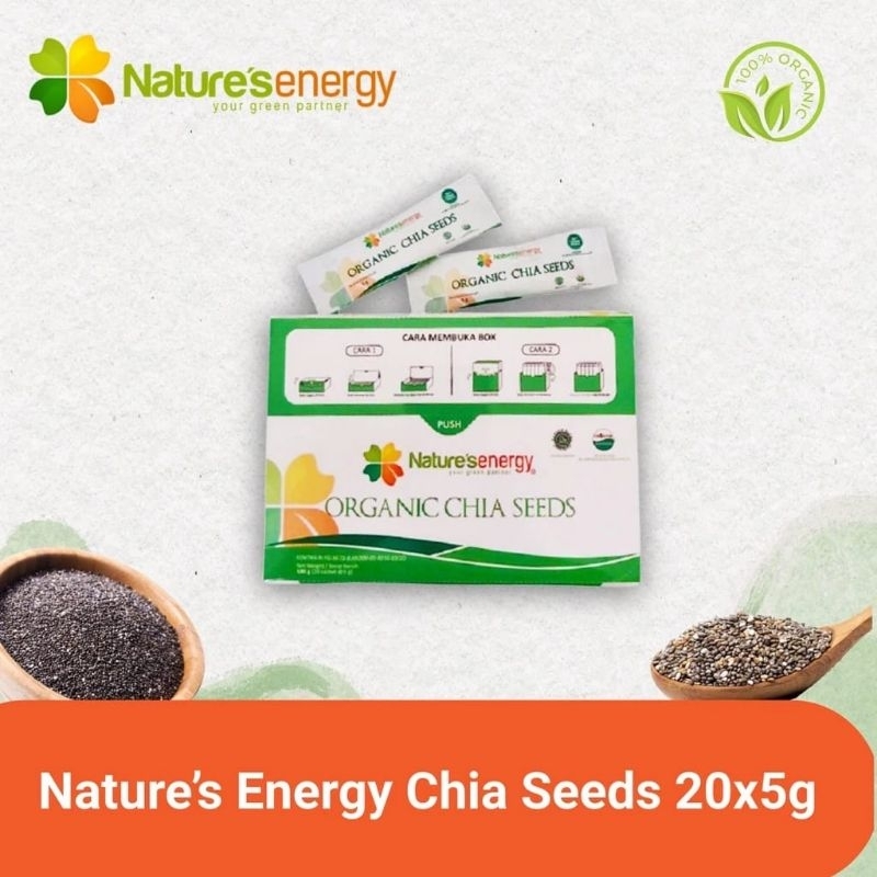 

Chia Seed Organik Natures Energy Sachet isi 20x5gr Diet dan Mpasi