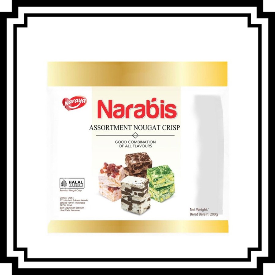 

NARAYA Narabis Nougat Crips | Nougat dengan Kukis | Berat Bersih 200gr