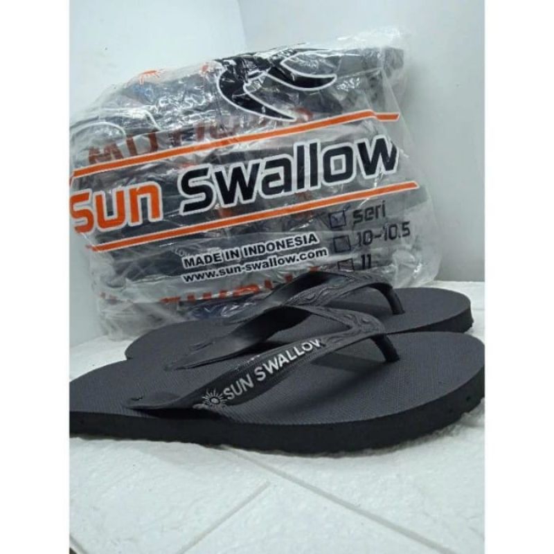 *GROSIR* SANDAL SUN SWALLOW HITAM SIZE (Seri & Spesial)