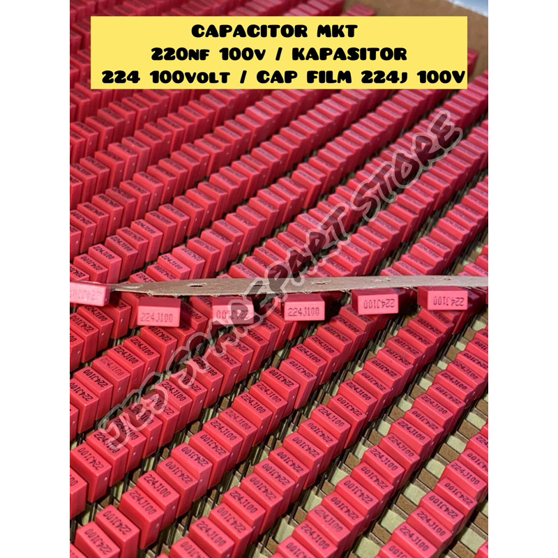 CAPACITOR MKT 220nf 100v / KAPASITOR  224 100volt / CAP FILM 224j 100V