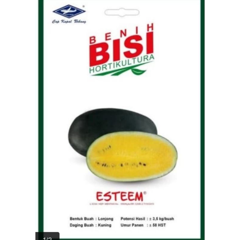 benih semangka kuning esteem f1 kemasan Original Bisi cap kapal terbang