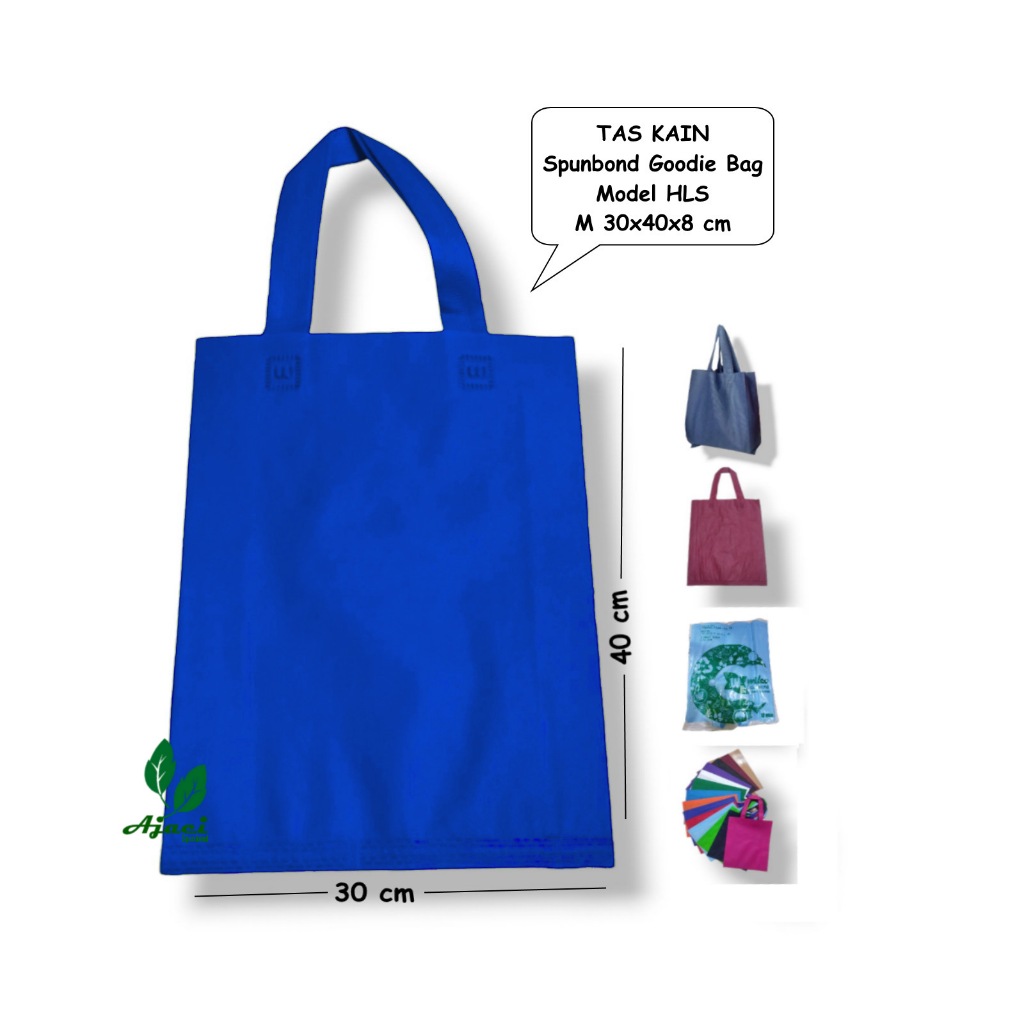 

Goodie Bag HLS 30x40x8 Tas Kain Spunbond Polos Tali / Handle Lipat Samping Kantong Souvenir Belanja Souvenir Ultah Pernikahan