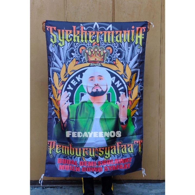 Bendera syekhermania 300x200cm.free stiker,full printing.