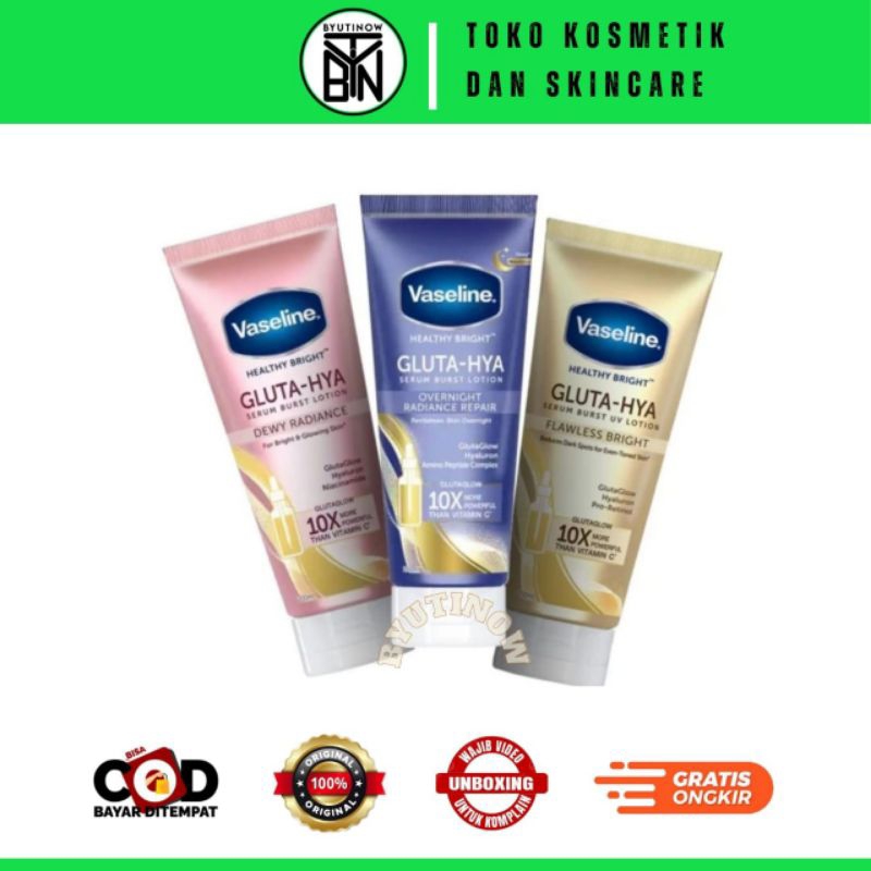 Vaseline Gluta-Hya Serum Lotion Dewy Radiance / Flawless Bright / OverNight Repair