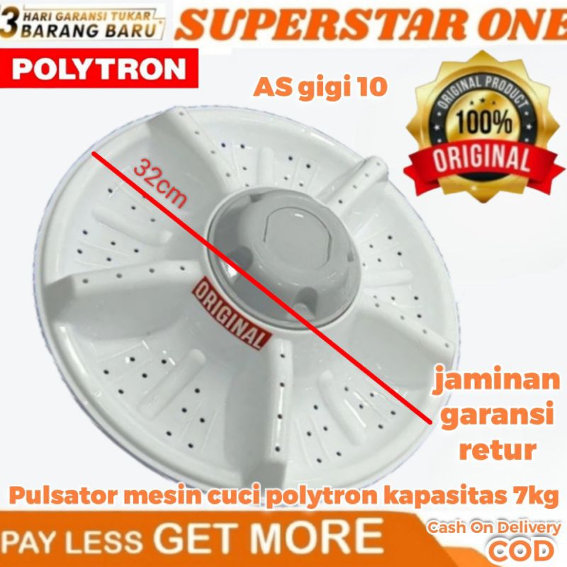 Pulsator diameter 32cm gigi 10 mesin cuci polytron kapasitas 7kg
