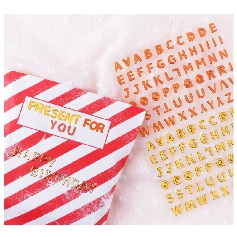 

sticker alphabet gold line - stiker aesthetic anti air - stiker journal - sticker deco