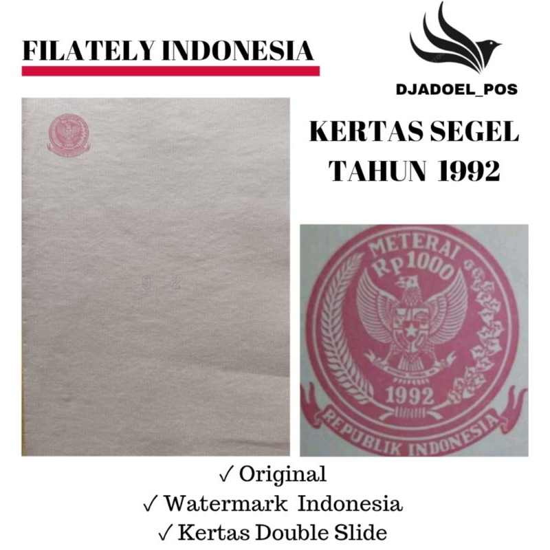 

KERTAS SEGEL TAHUN 1992 Double Asli