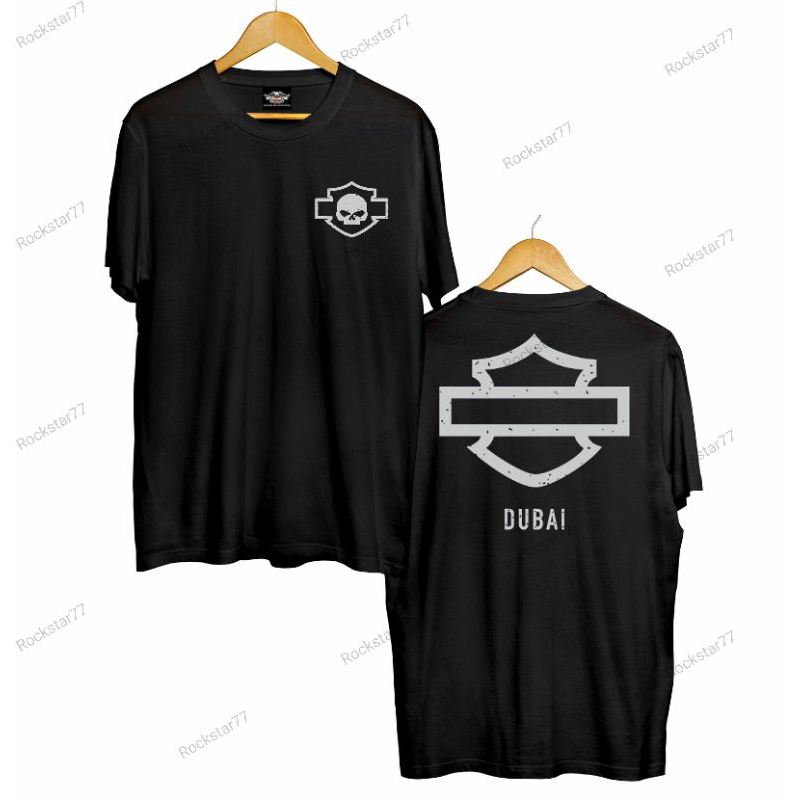 Kaos baju motor biker H D Dubai skull variasi