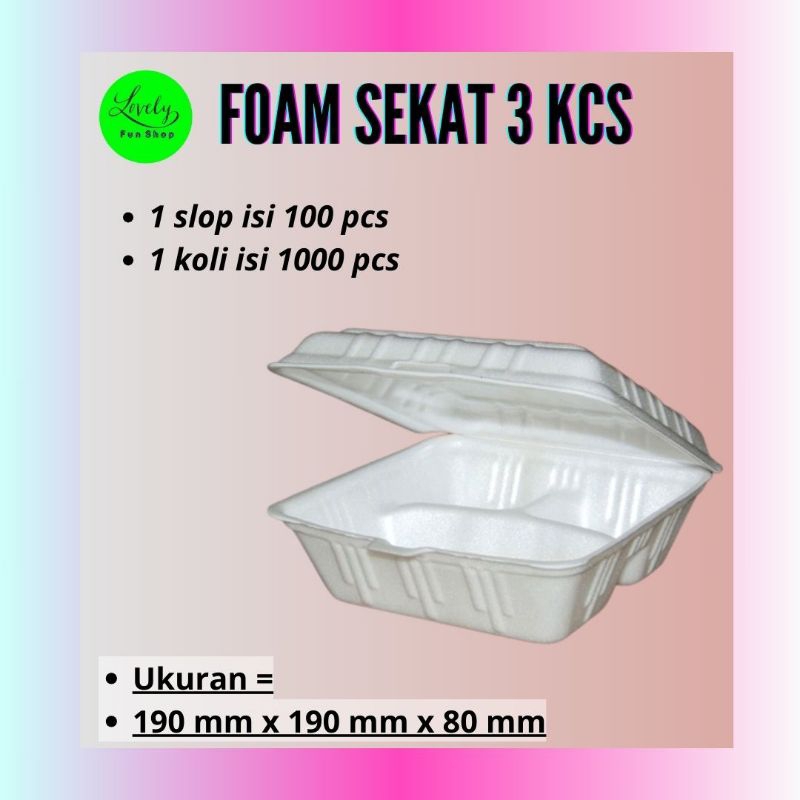 Foam Sekat KCS-3 isi 100 pcs Styrofoam Sterofoam Gabus (instan kurir)