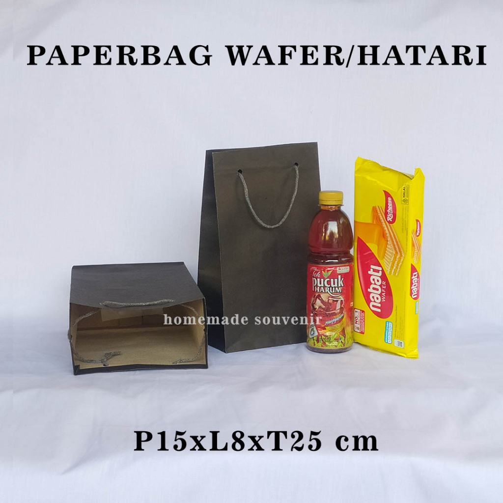 

Tas Souvenir Kertas Ukuran Wafer Hitam Polos 15x8x25 cm - 1 Pcs, Cocok untuk Hadiah & Tas Kado