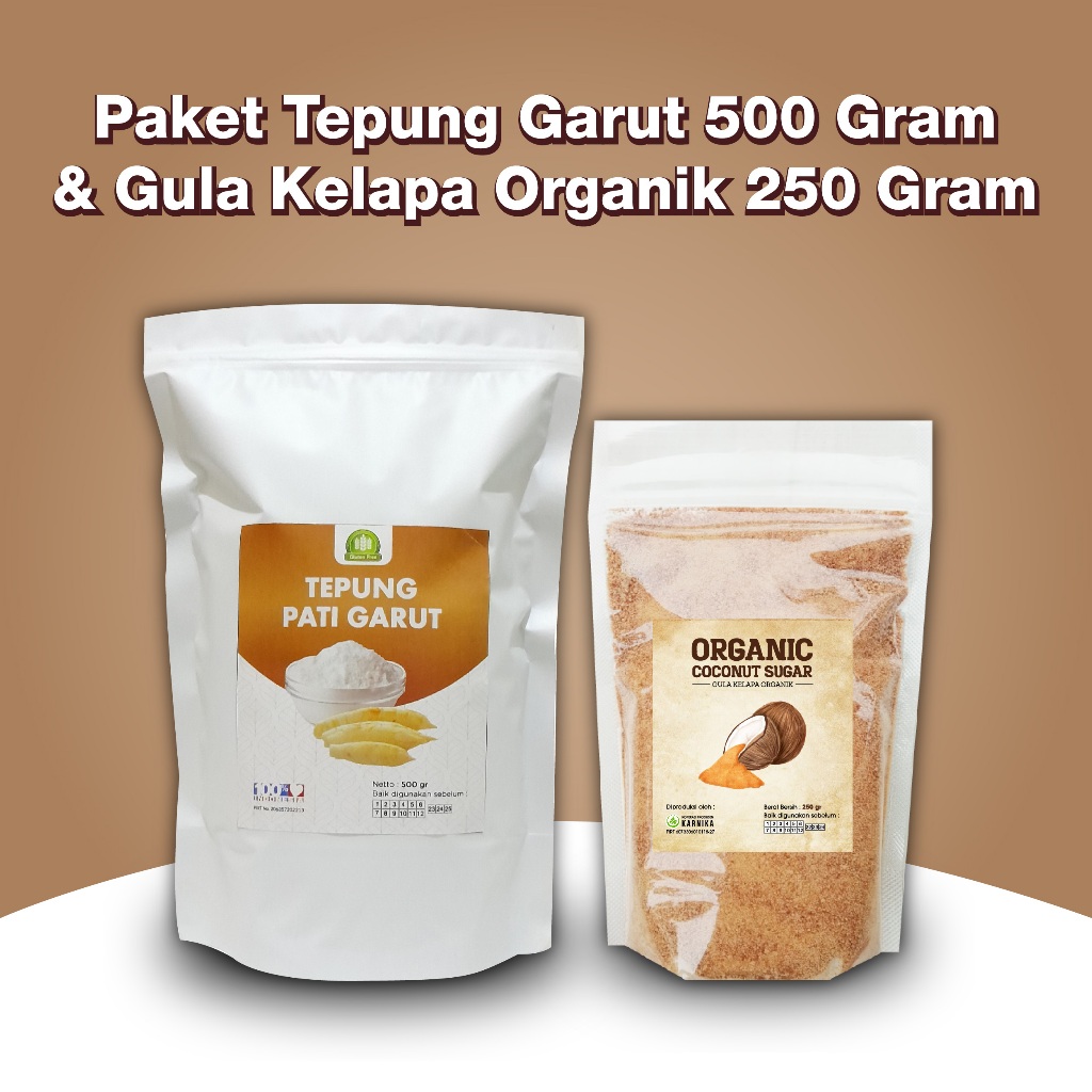 

(READY) Paket Asam Lambung Tepung Garut 500 gr dan Gula Kelapa Organik 250 gr