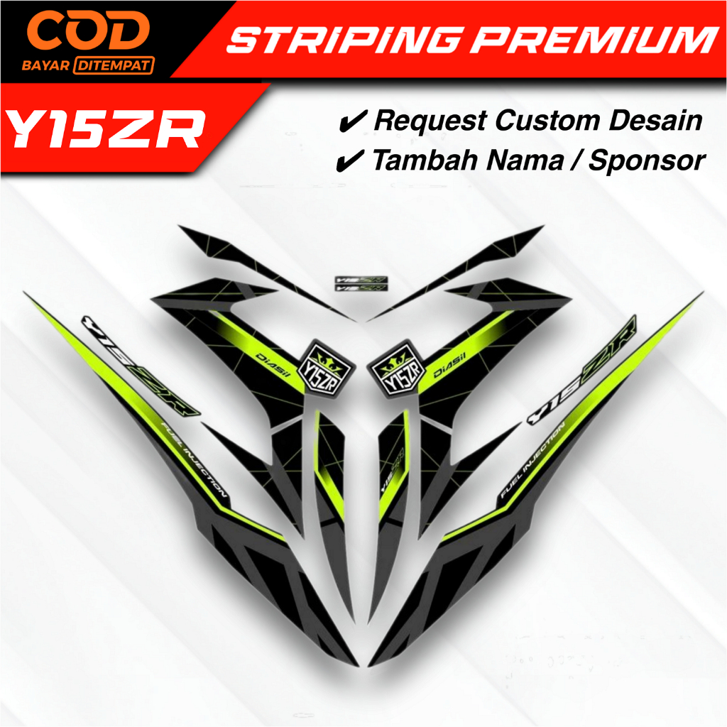 STRIPING MX KING Y15ZR PREMIUM QUALITY / YAMAHA SNIPER 150 MXi / DASAR HITAM / STRIPING YAMAHA Y15ZR