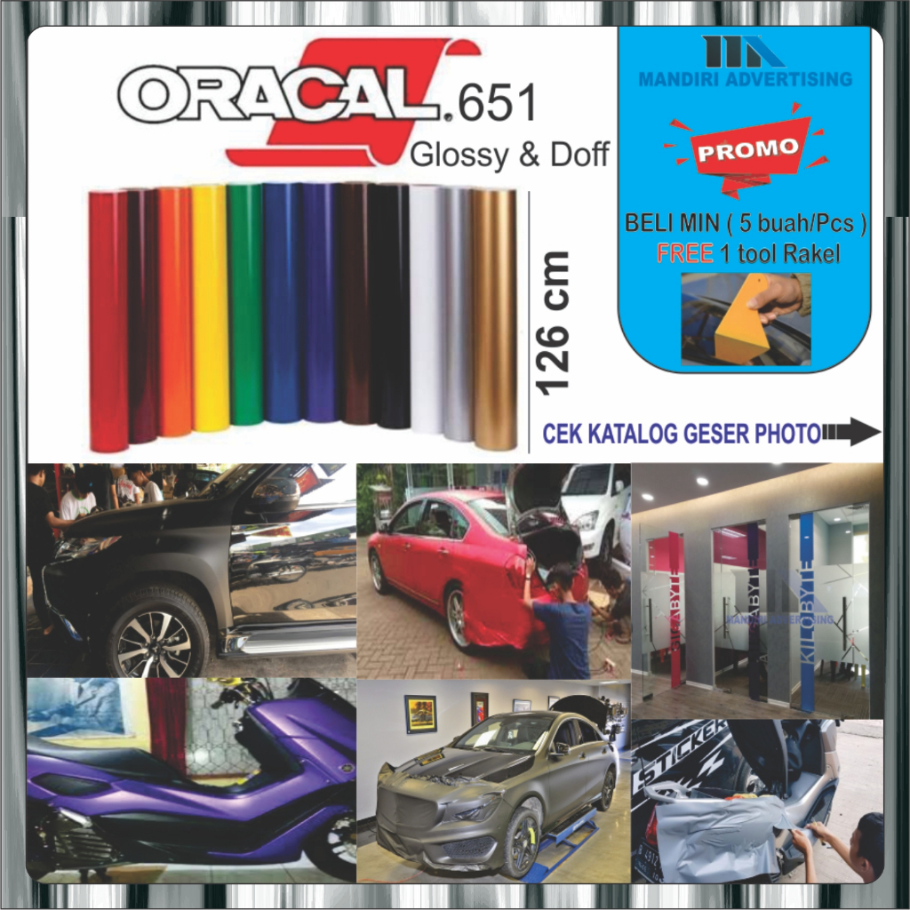 Stiker warna/stiker oracal 651/stiker warna doff/skotlet warna dop/skotlet motor dan mobil