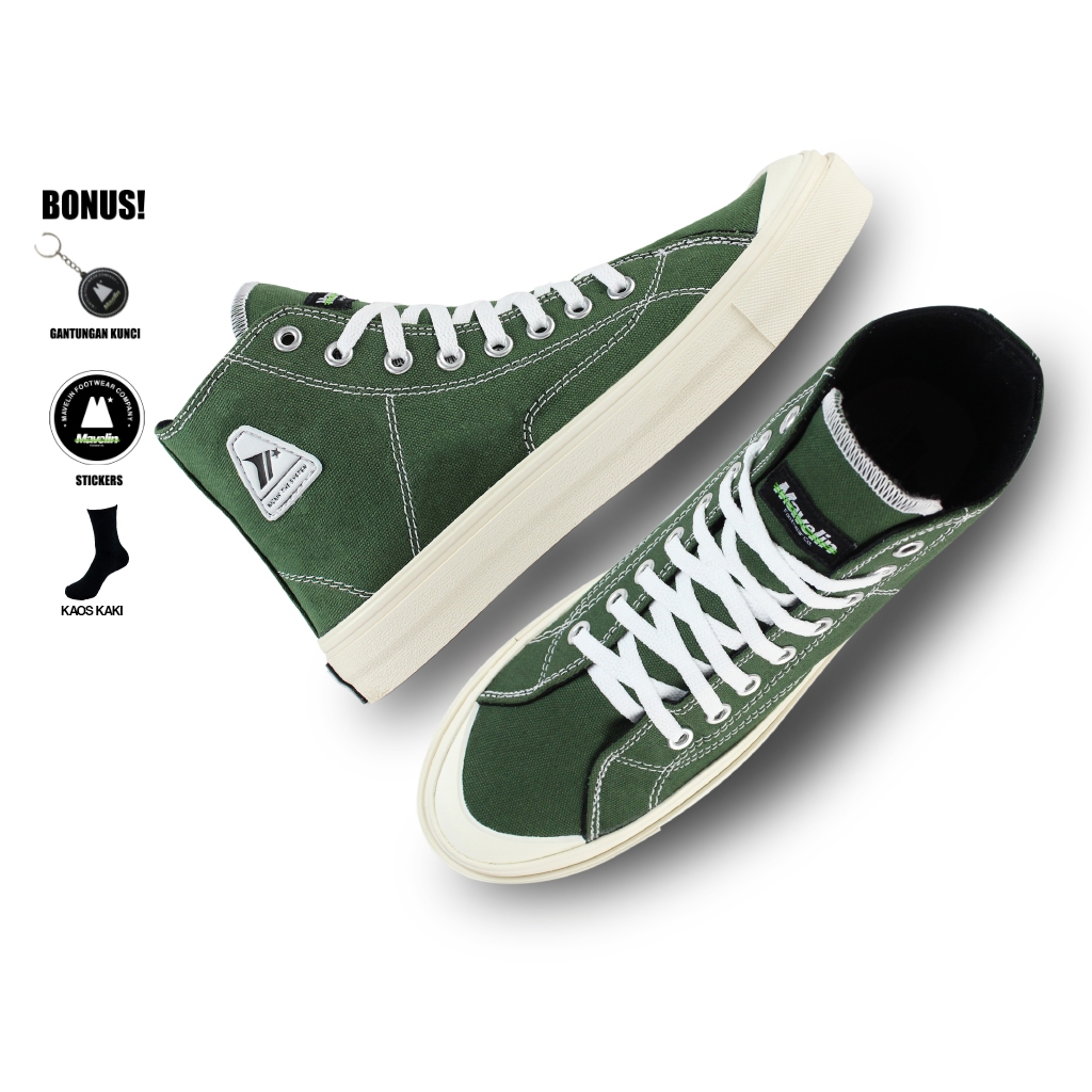 Mavelin - Classic Andro High Army - Sepatu Sneakers Casual Pria Wanita | Sepatu Original | Sepatu Pr