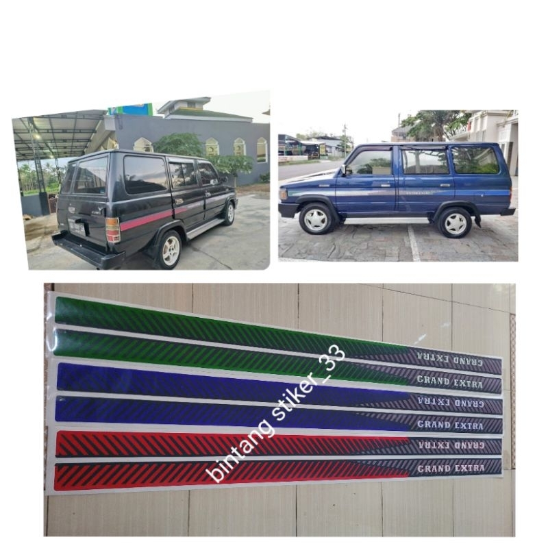 stiker lis body toyota kijang grand extra 15/stiker kijang grand extra 15 long/shot