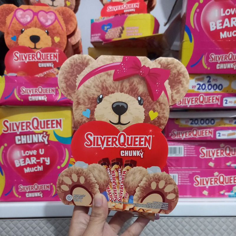 silverqueen valentine beruang  silverqueen bear silverqueen chunky bar