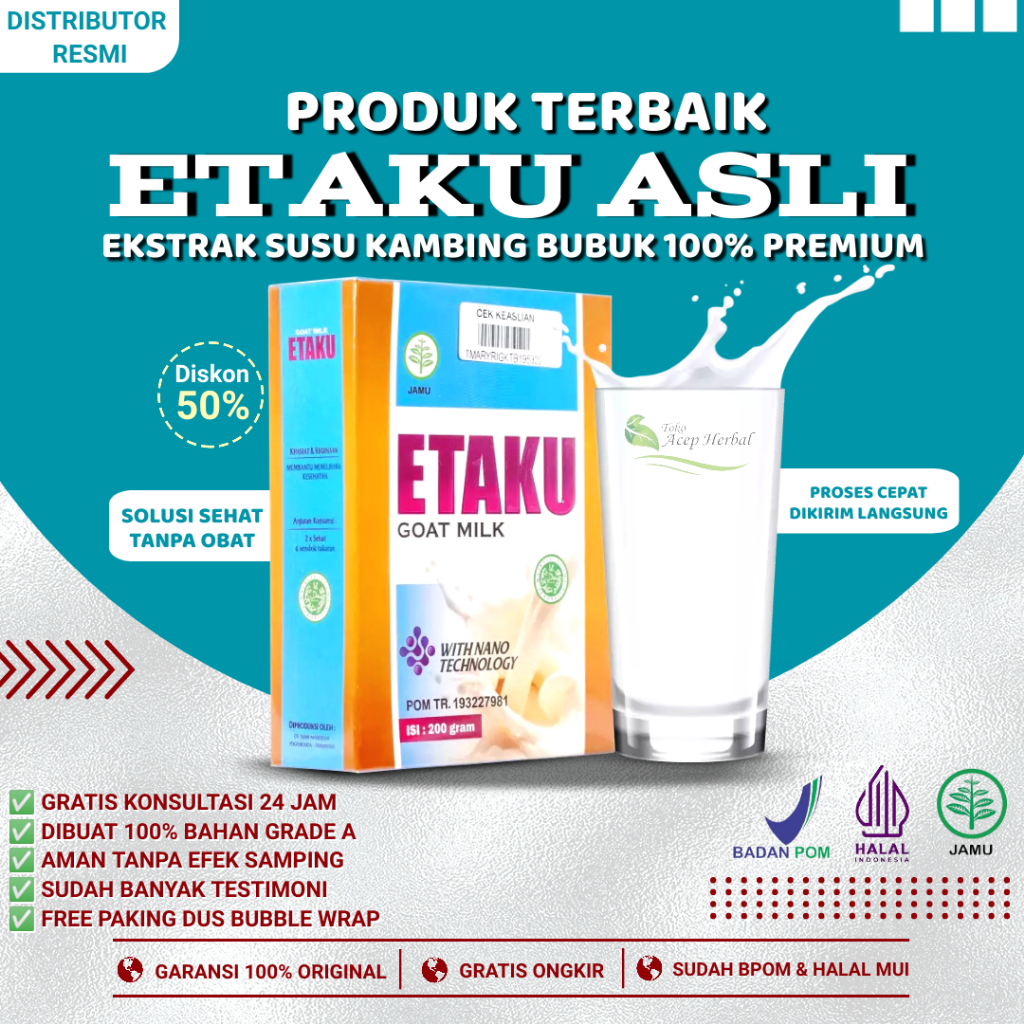 

ETAKU GOAT MILK 100% Etawaku Platinum Susu Kambing Etawa Bubuk Specialis Tulang Sendi dan Otot