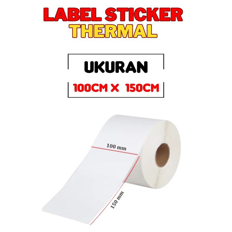 

Label Thermal Roll A6 100×150mm/Stiker Barcode Paper Thermal (1roll isi 500 lembar)