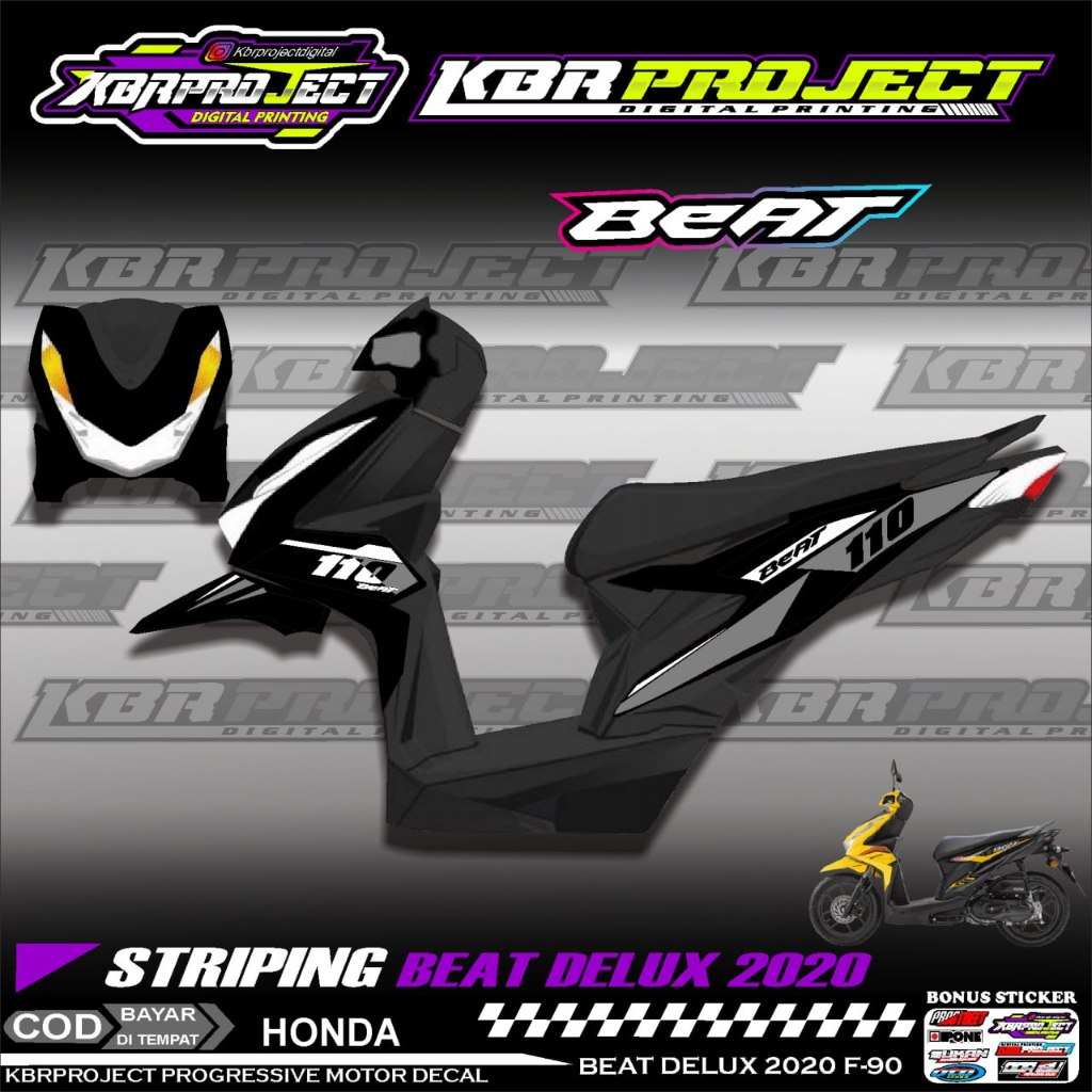 BEAT DELUXE 2020 2021 STIKER STRIPING PREMIUM MOTOR KEREN LIS VARIASI BEAT DELUXE 2020 2021 STIKER M