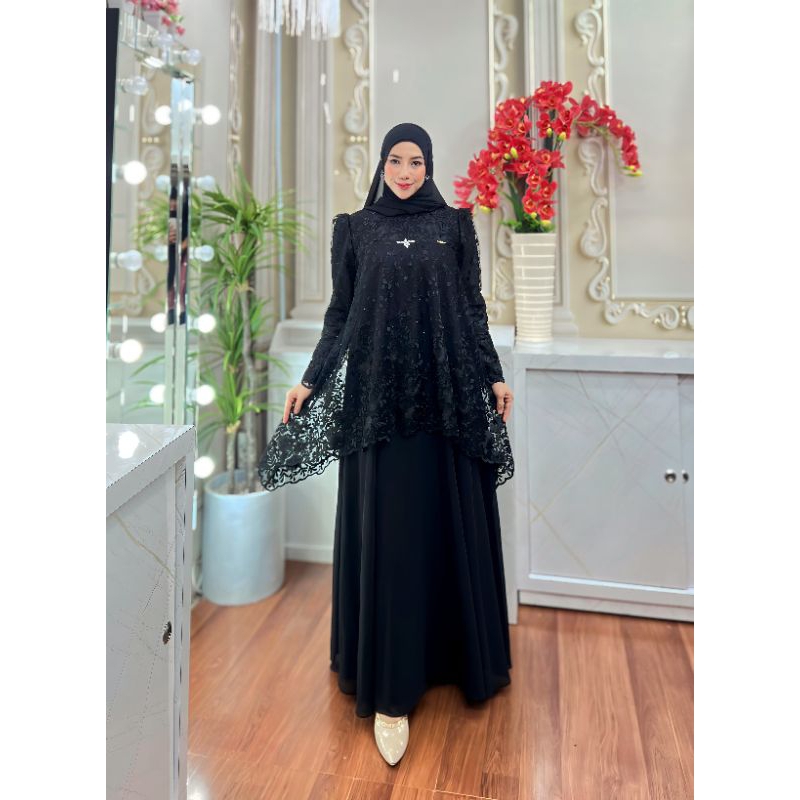 almera dress brukat gamis ceruty pesta kondangan premium