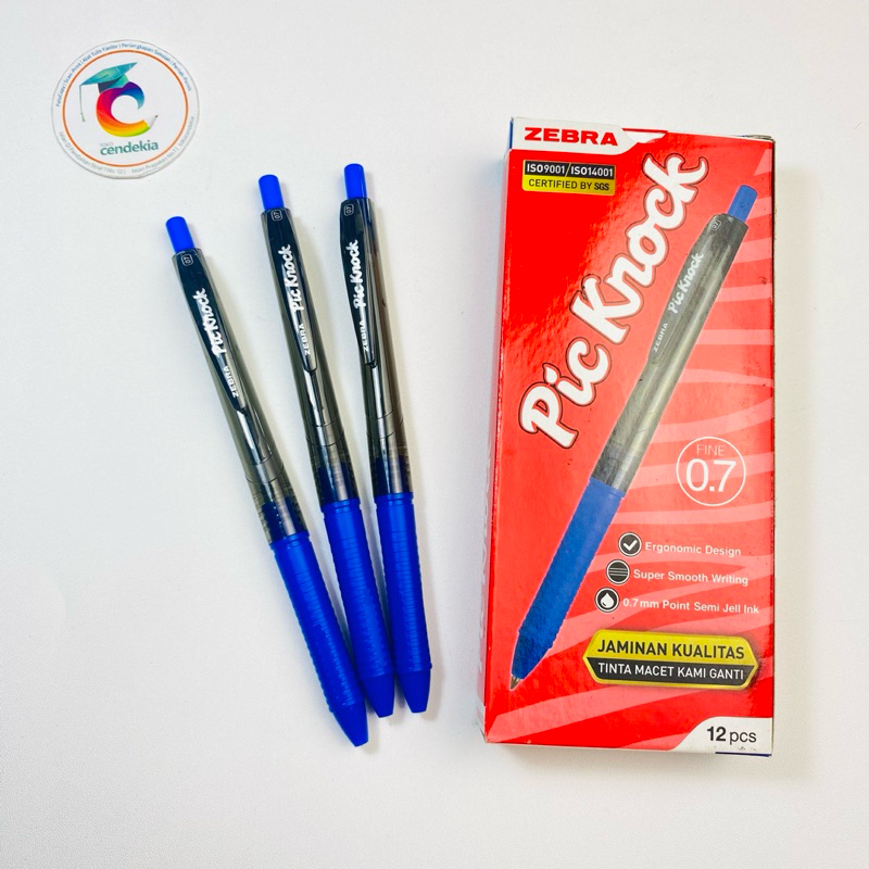 

Pulpen Pic Knock ZEBRA 0.7mm Biru - 1 pcs