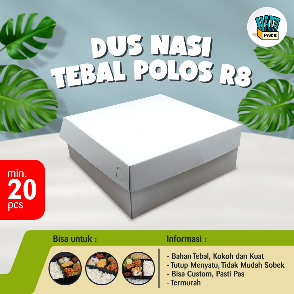 Dus Kotak Nasi / Dus Nasi Non Embossed / Dus Nasi R8 350 Gram / Dus Box Kue Hansel Semarang