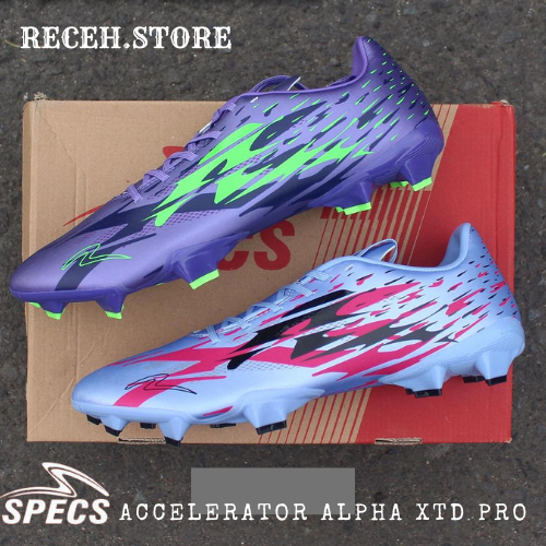 Gratis Ongkir  Sepatu Bola SPECS Accelerator Alpha XTD Elite Pro FG IN 102090 Original 100% BNIB Lilac Blue Violete/Green Gecko 2 warna 38-43 RECEH.STORE