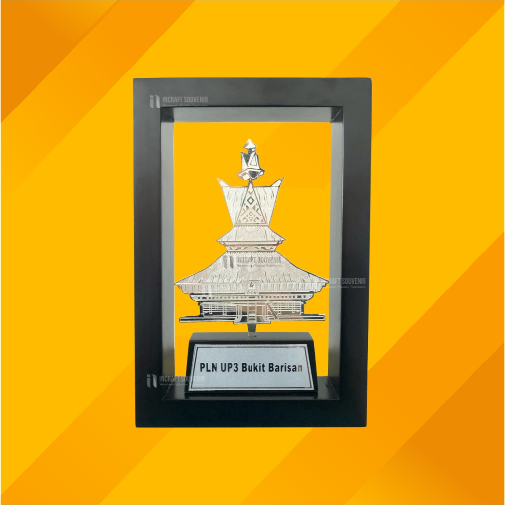 PLAKAT SOUVENIR KAYU RUMAH ADAT BANK BNI