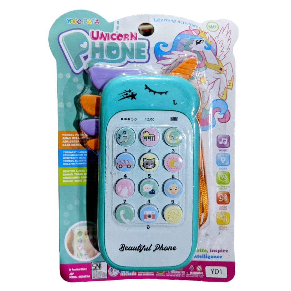 YD 1 Mainan Telepon Bayi / Mainan Ponsel Anak / Mainan Telepon Unicorn
