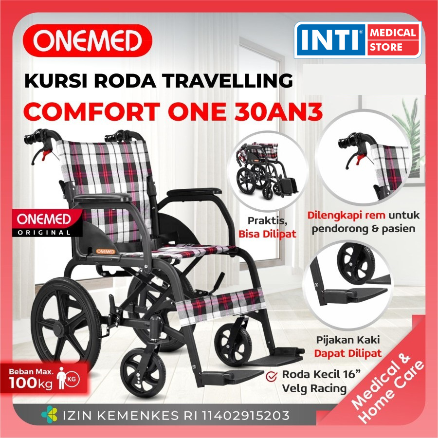 ONEMED Kursi Roda Comfort One 30 AN 3 | Kursi Roda Ban Sedang