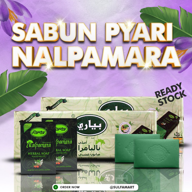 Sabun Arab PYARY Nalpamara / Tumeric / Safron Sabun Arab Pyary / Sabun Duru Hijau Sabun Herbal Herba