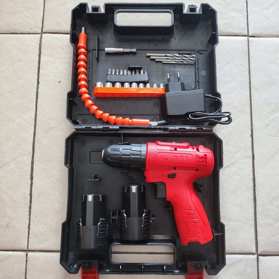 Bor Cas HDT 12V 10MM Cordless Drill HDT 2 Batre CDD405 HDT