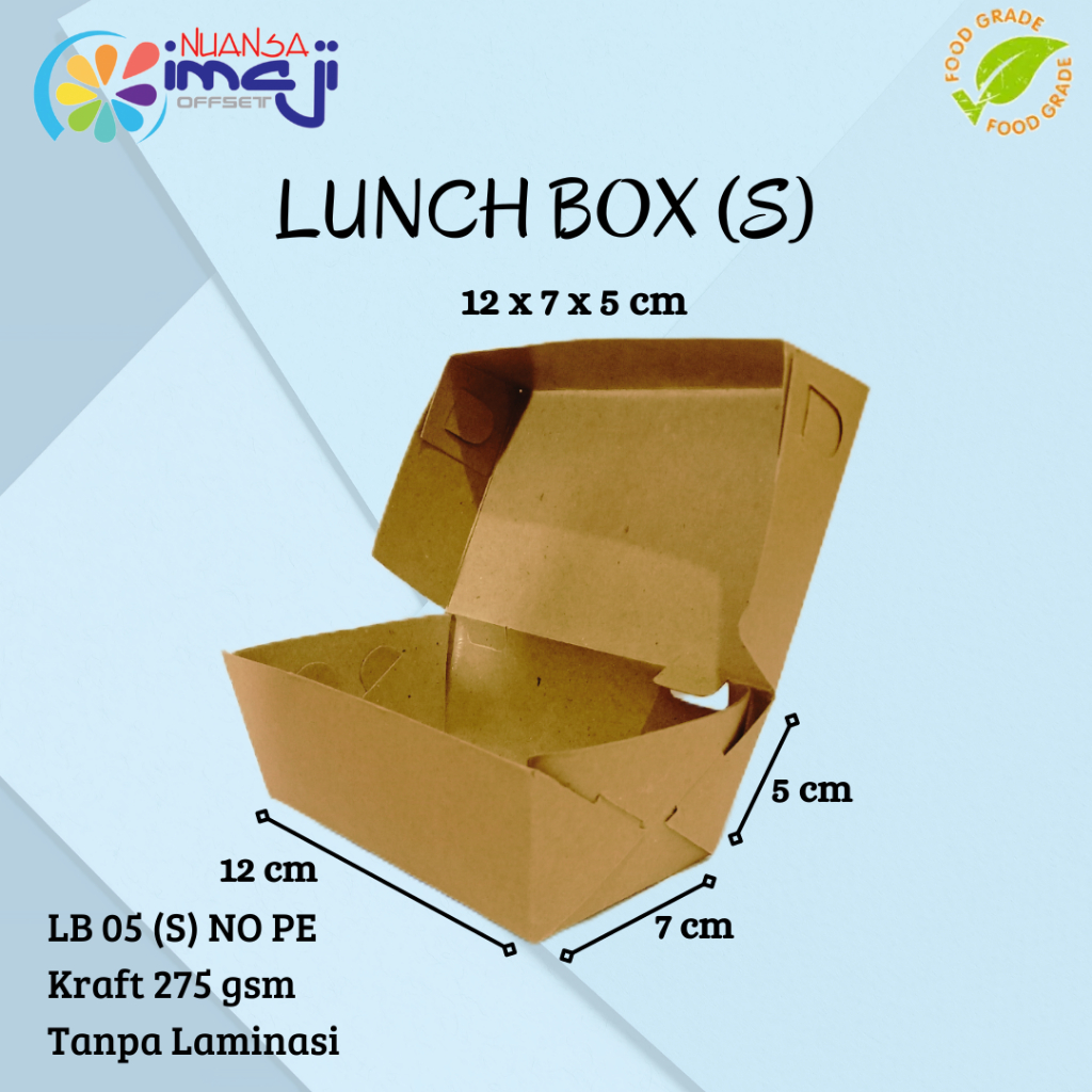 

Lunch Box (S) Uk. 12x7x5 cm, Tanpa Laminasi